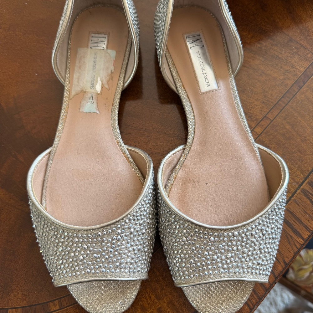INC International Concepts Elsa Champagne Peep Toe